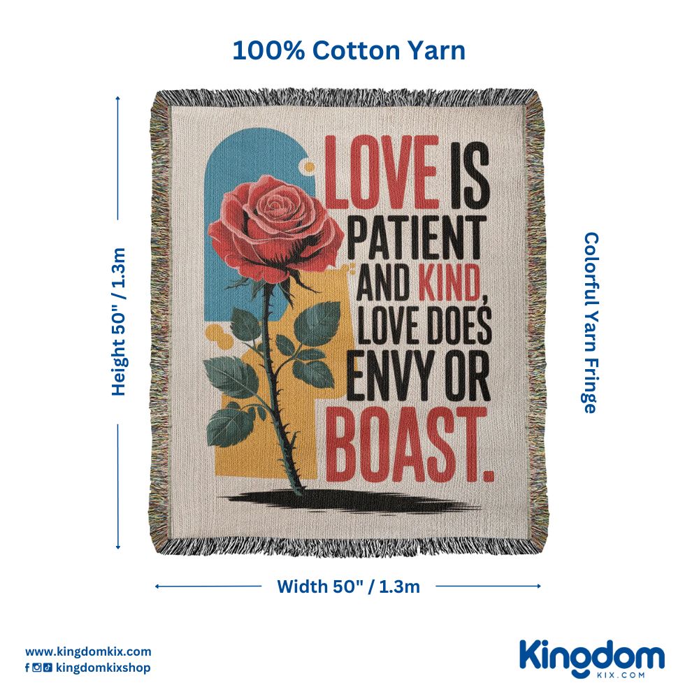 Love is patient and kind - Woven Heirloom Blanket