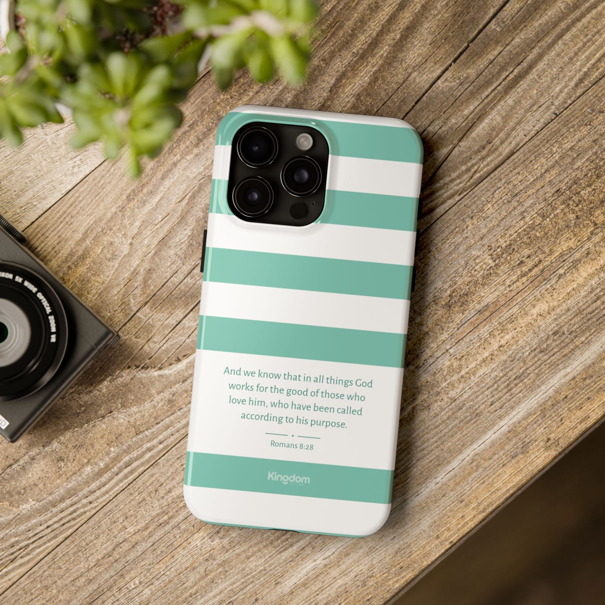 God works for the good of those who love him, teal tough phone case