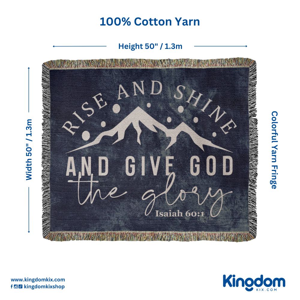 Give God the Glory - Isaiah 60:1 Woven Heirloom Blanket