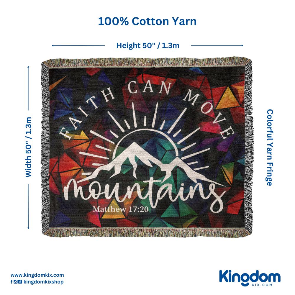 Faith can move mountains - Matthew 17:20 Woven Heirloom Blanket