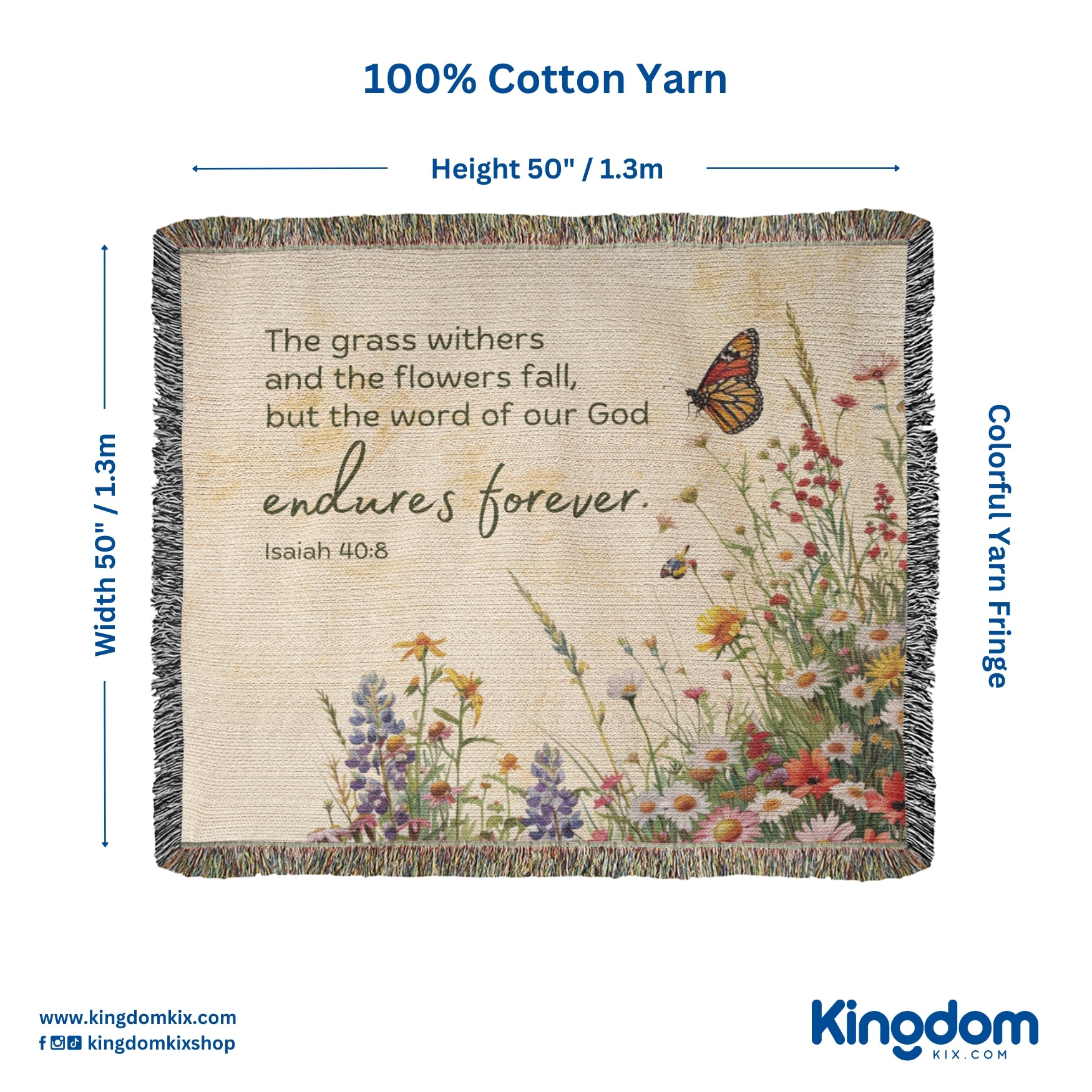 The word of God endures forever Woven Heirloom Blanket (Wide)