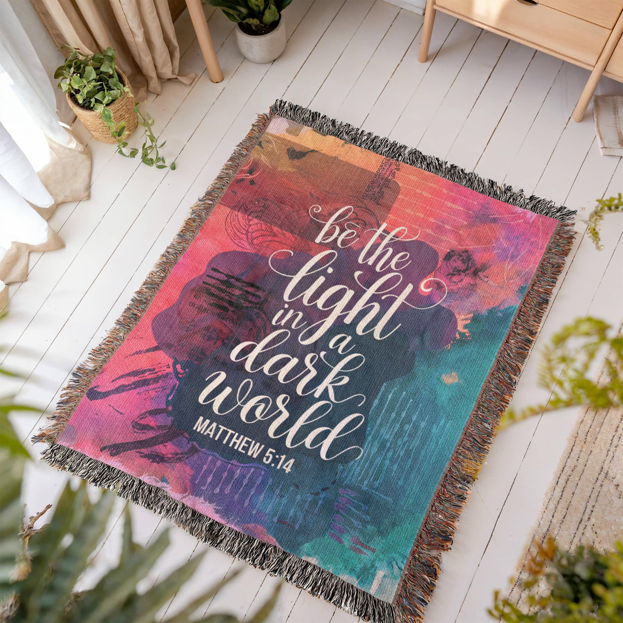 Be the light - Matthew 5:14 Woven Heirloom Blanket