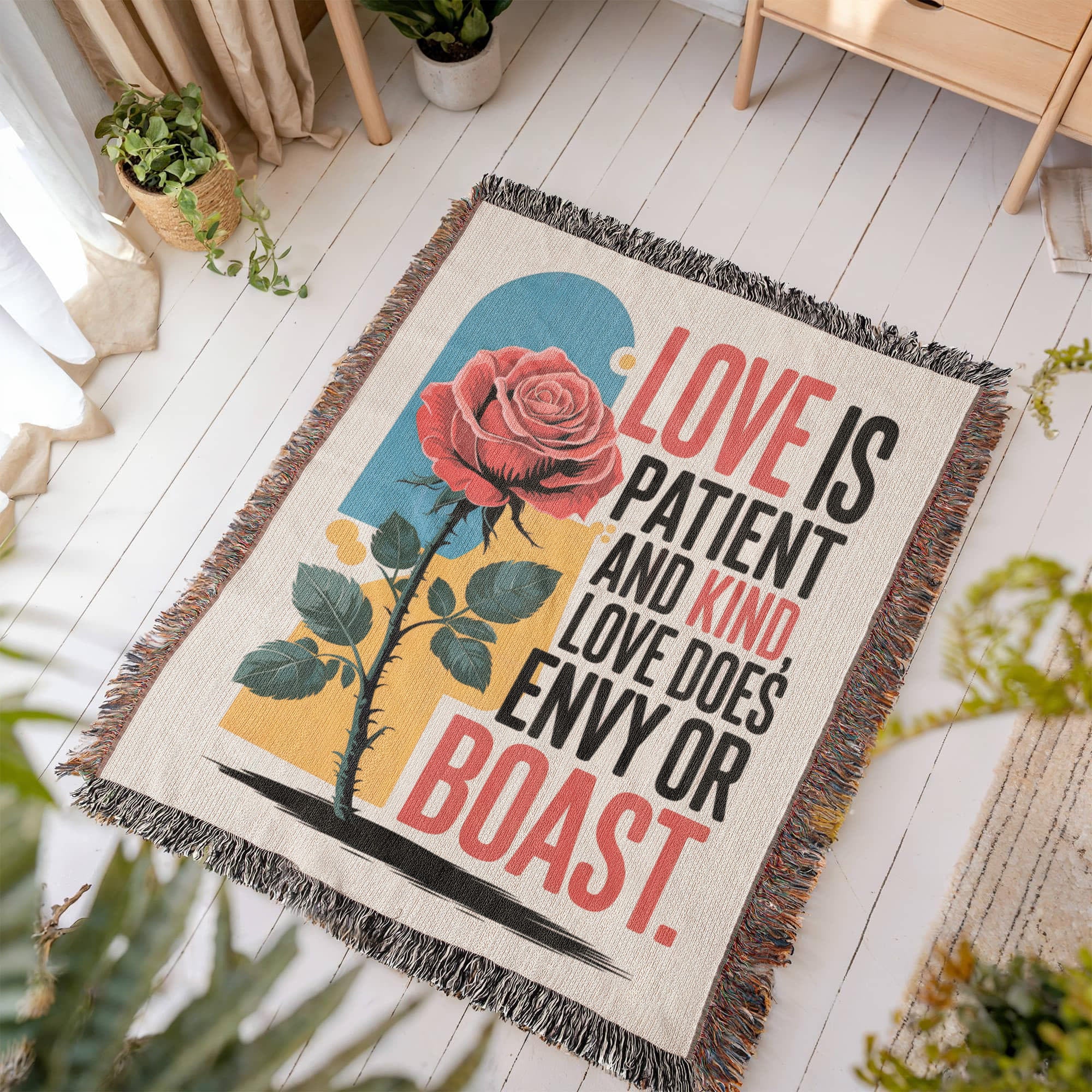 Love is patient and kind - Woven Heirloom Blanket