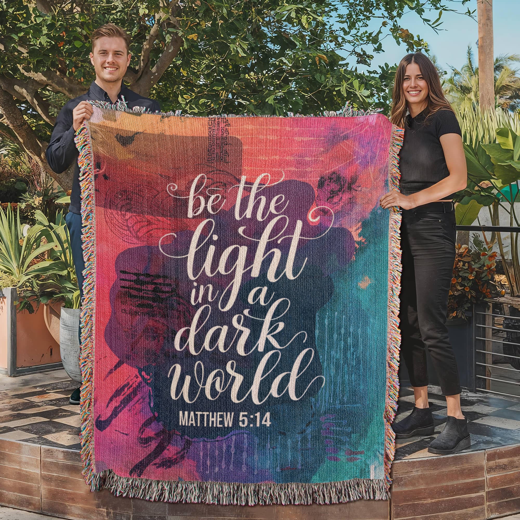 Be the light - Matthew 5:14 Woven Heirloom Blanket