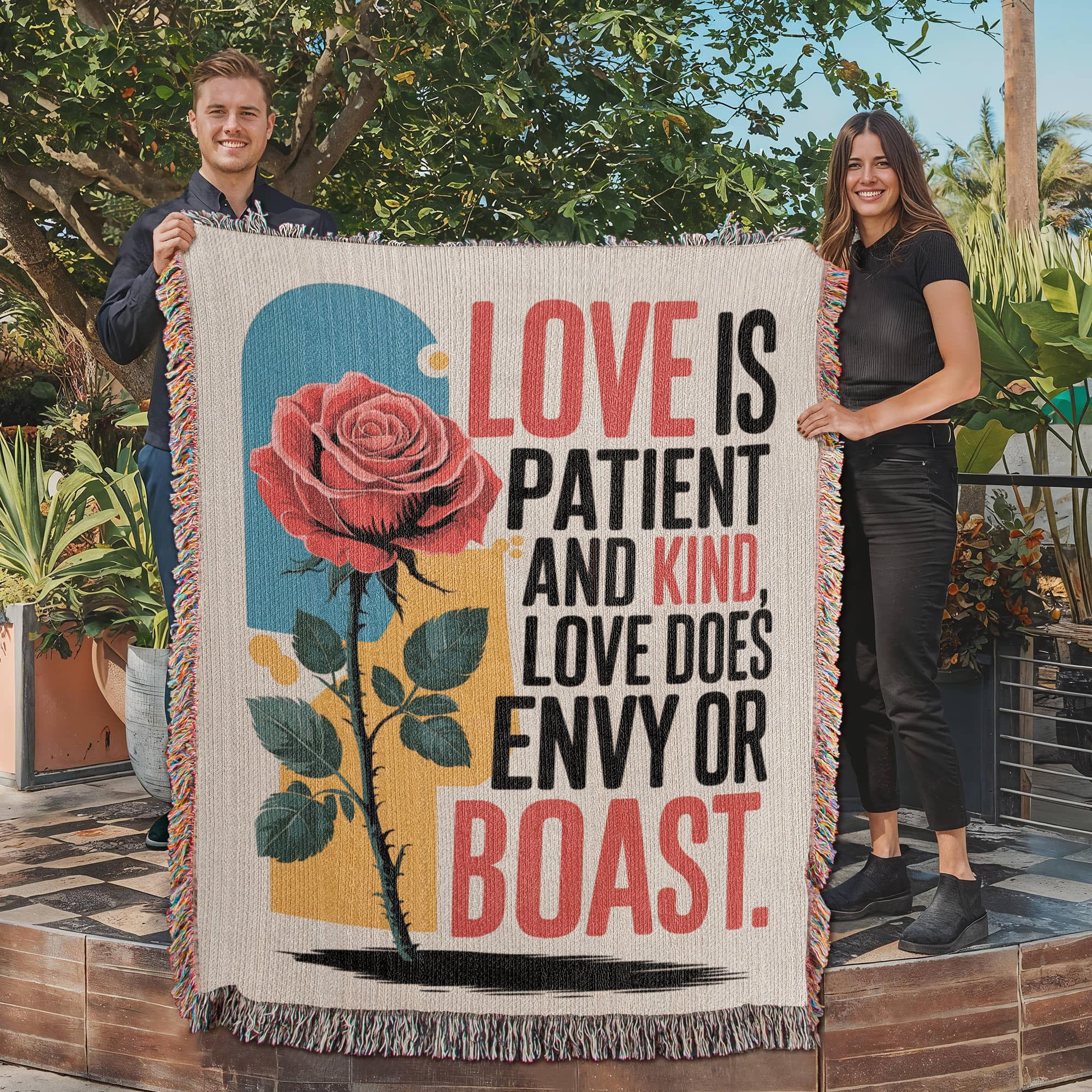 Love is patient and kind - Woven Heirloom Blanket