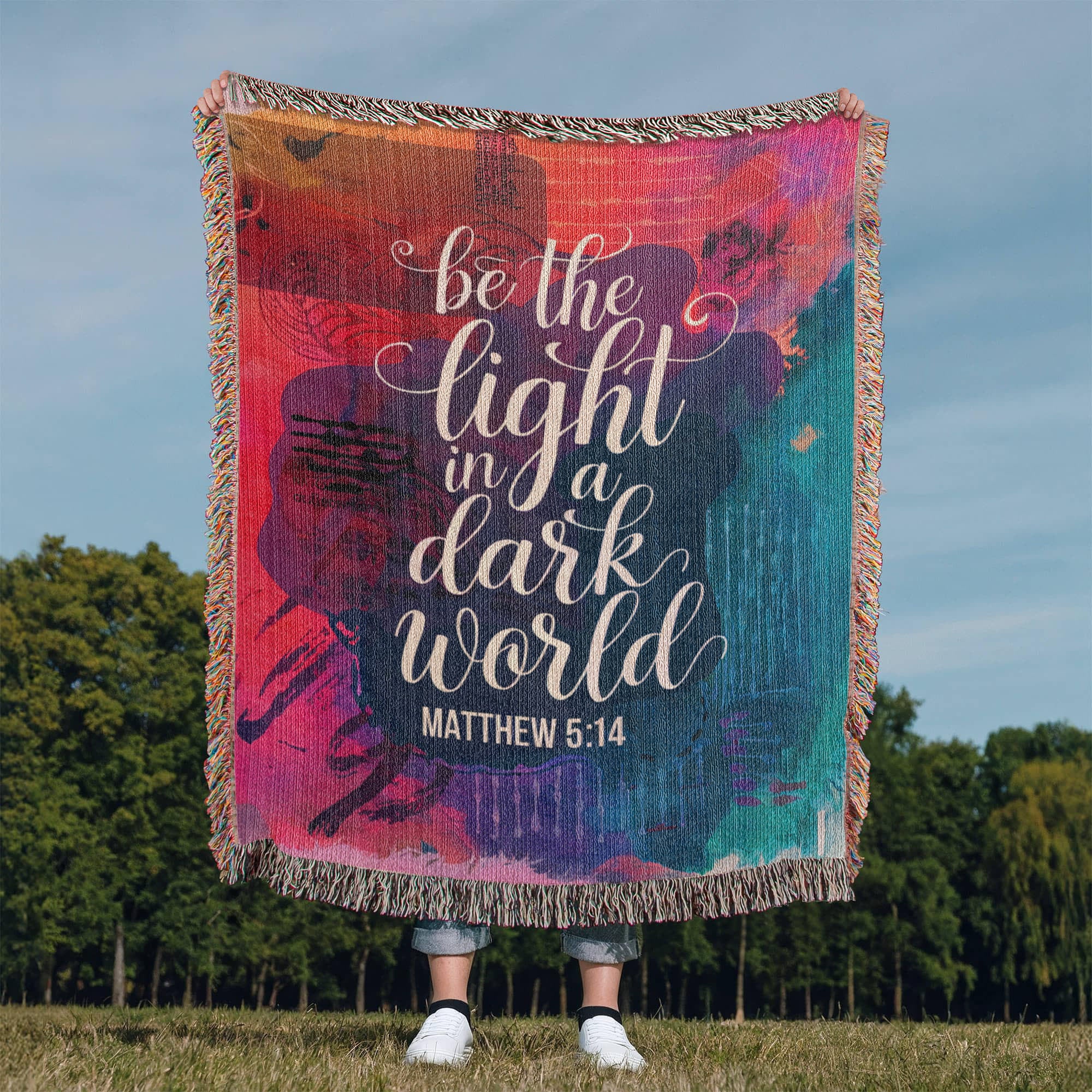 Be the light - Matthew 5:14 Woven Heirloom Blanket