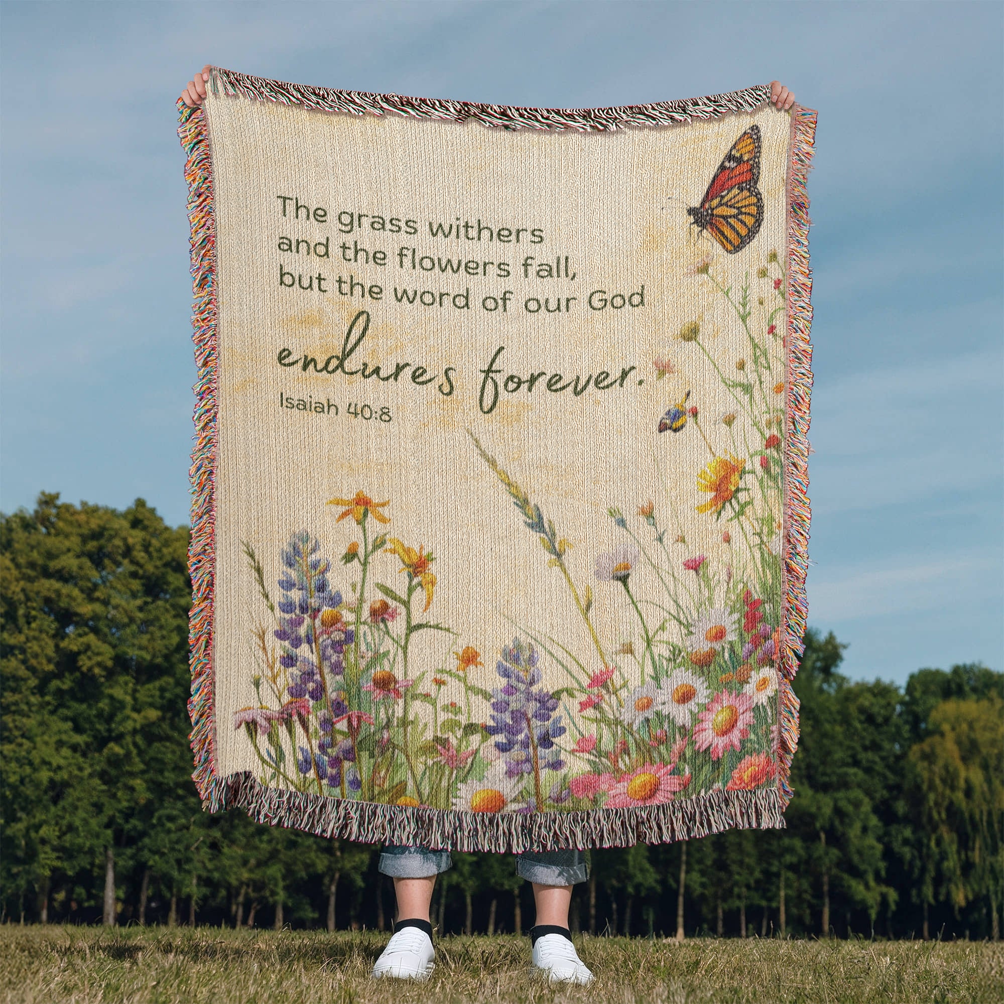 The word of God endures forever Woven Heirloom Blanket (Tall)