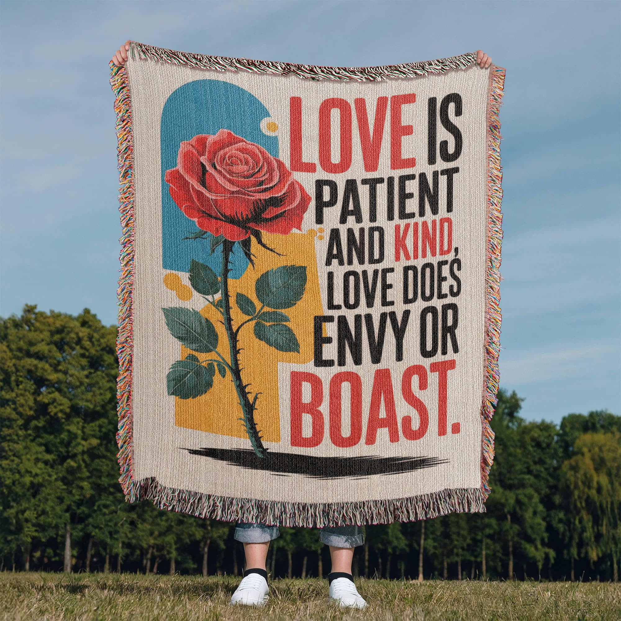 Love is patient and kind - Woven Heirloom Blanket