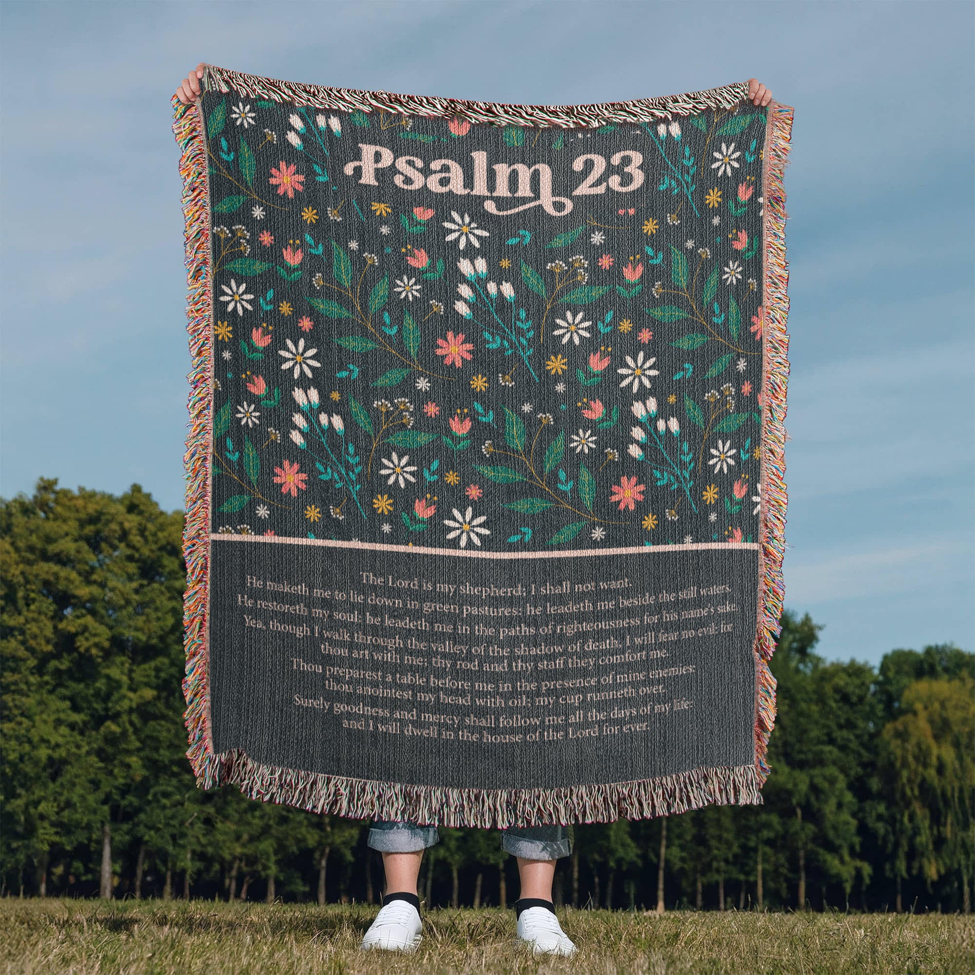 The Lord is my Shepherd - Psalm 23 Woven Heirloom Blanket