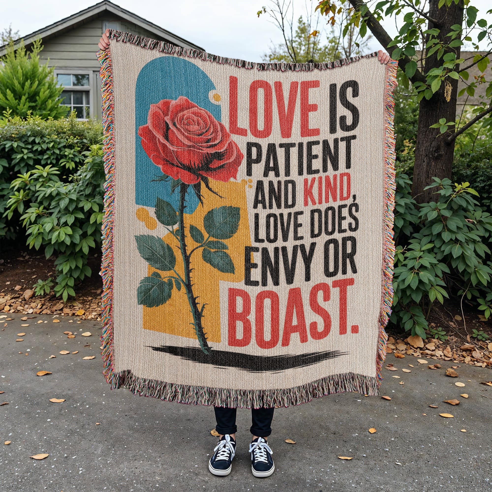 Love is patient and kind - Woven Heirloom Blanket