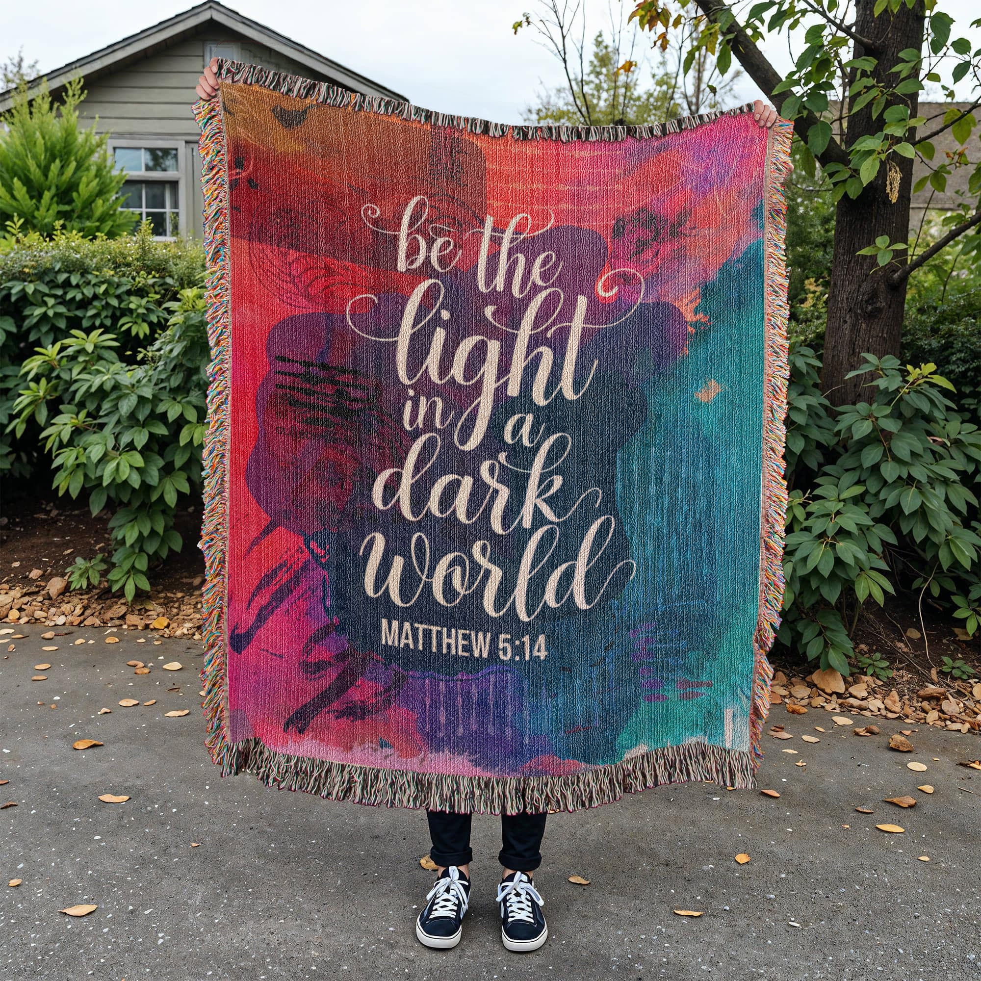 Be the light - Matthew 5:14 Woven Heirloom Blanket