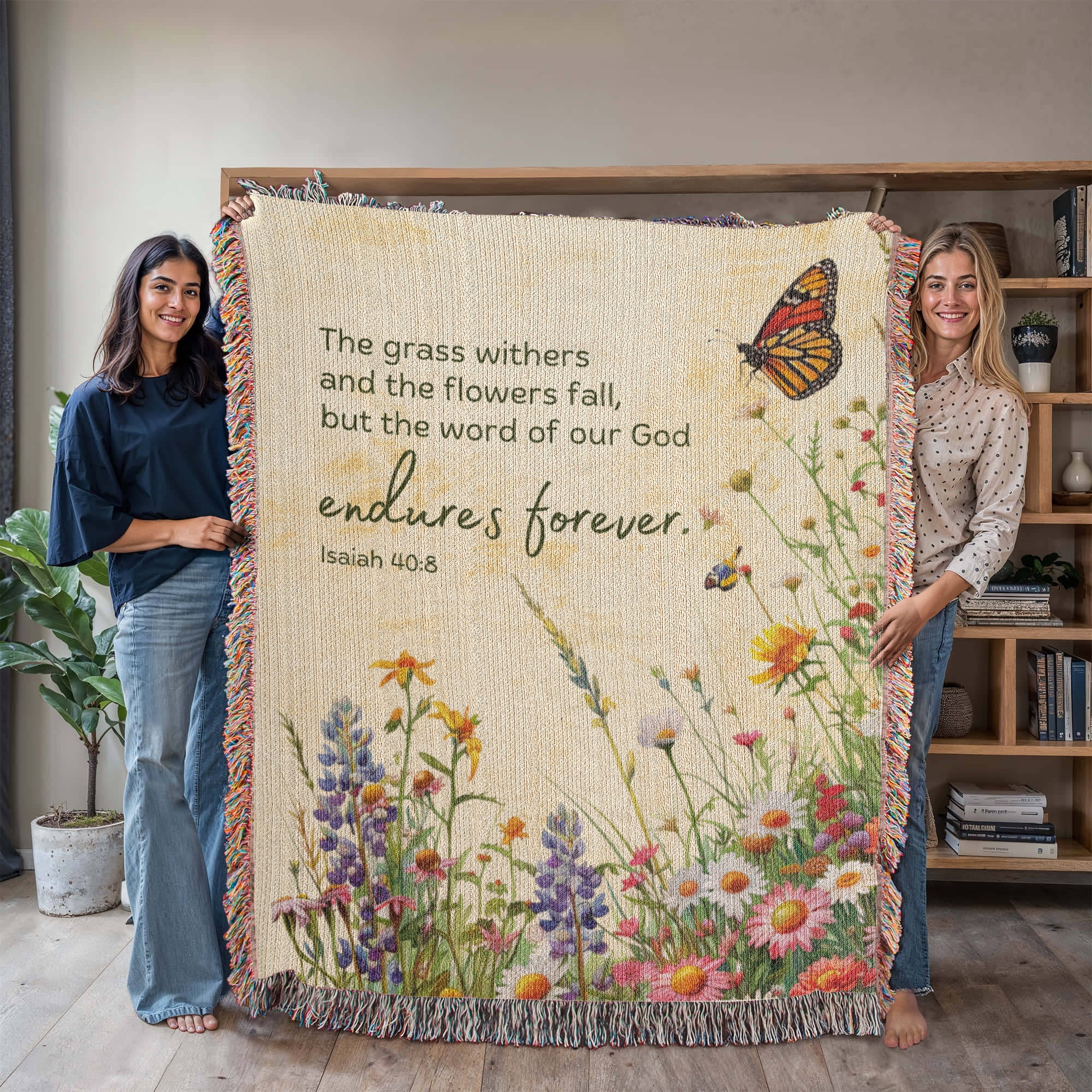 The word of God endures forever Woven Heirloom Blanket (Tall)