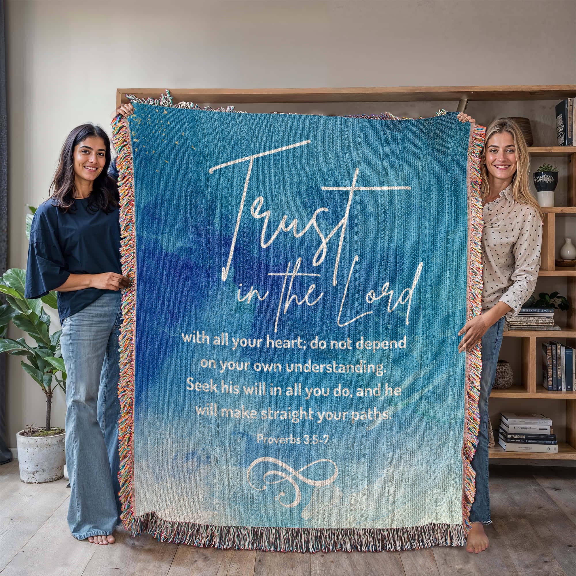 Trust in the Lord - Proverbs 3:5-7 Woven Heirloom Blanket