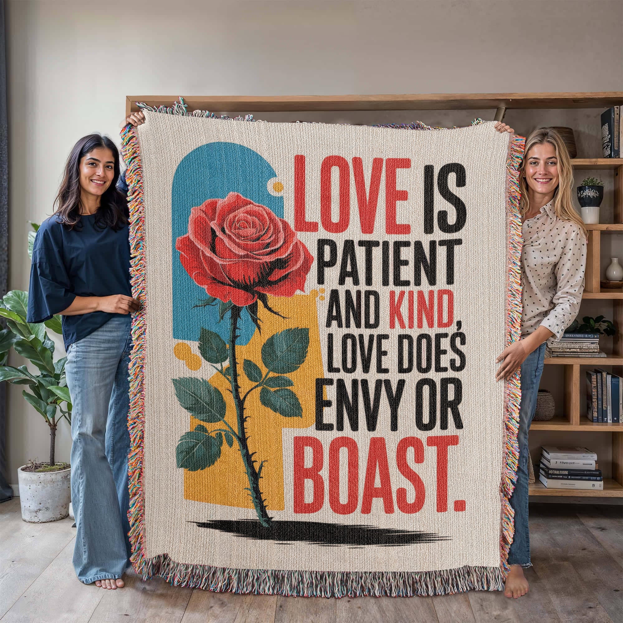 Love is patient and kind - Woven Heirloom Blanket