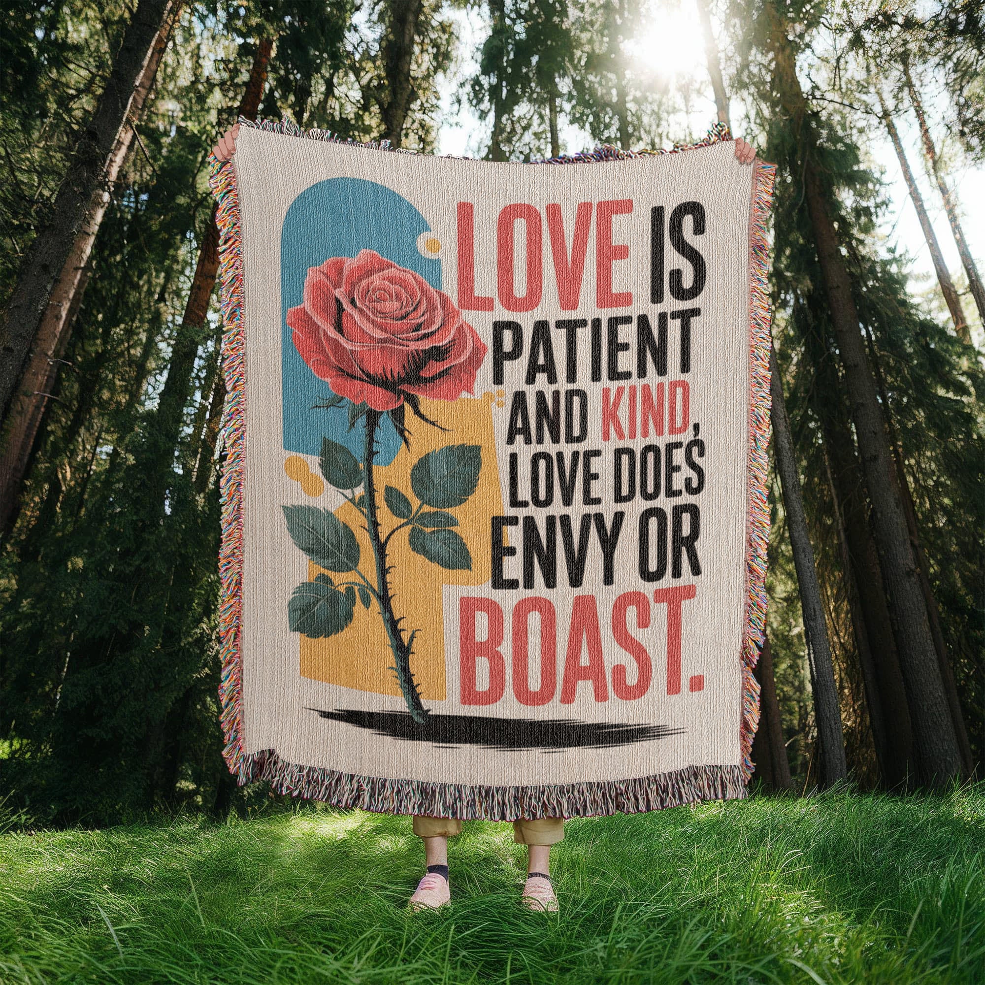 Love is patient and kind - Woven Heirloom Blanket