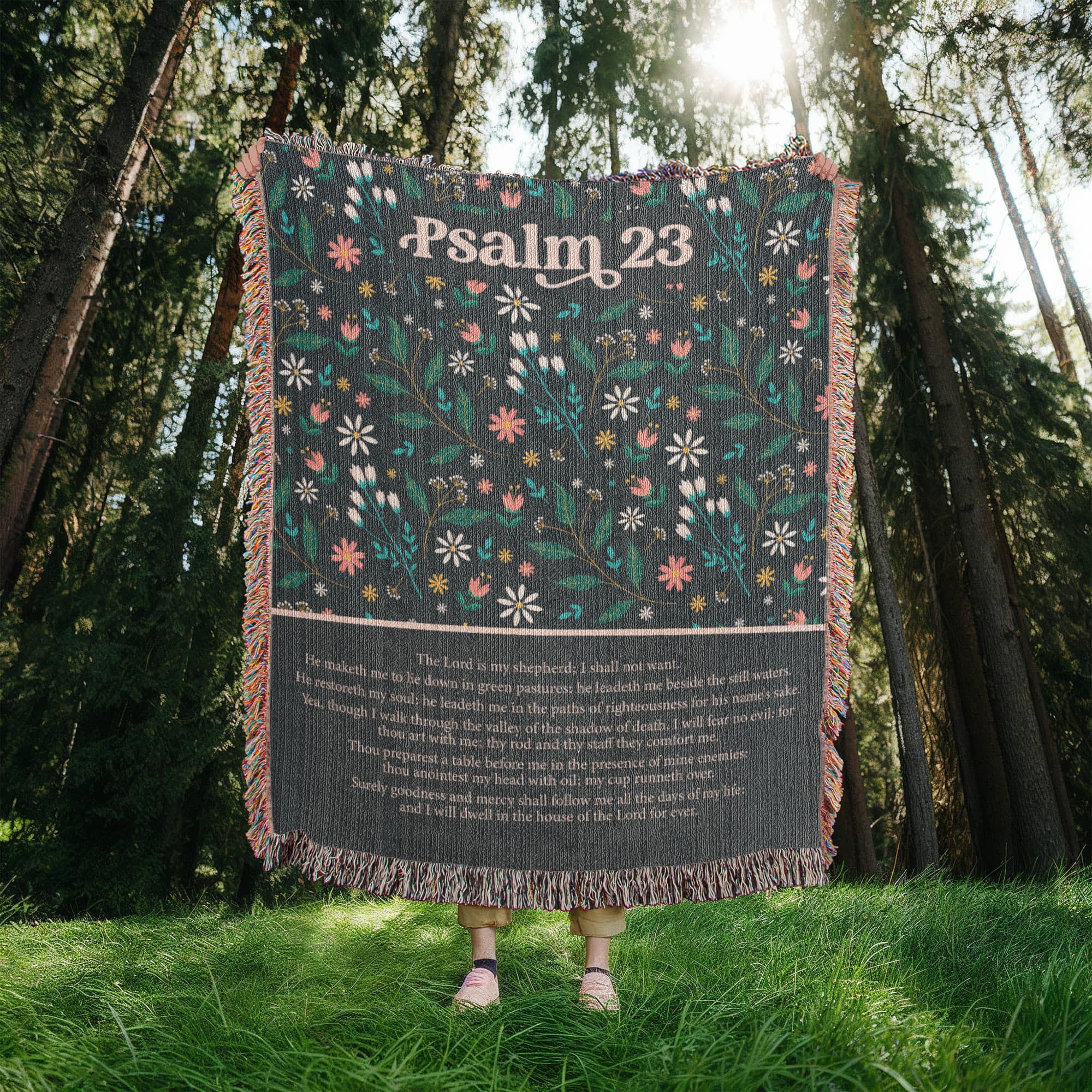 The Lord is my Shepherd - Psalm 23 Woven Heirloom Blanket