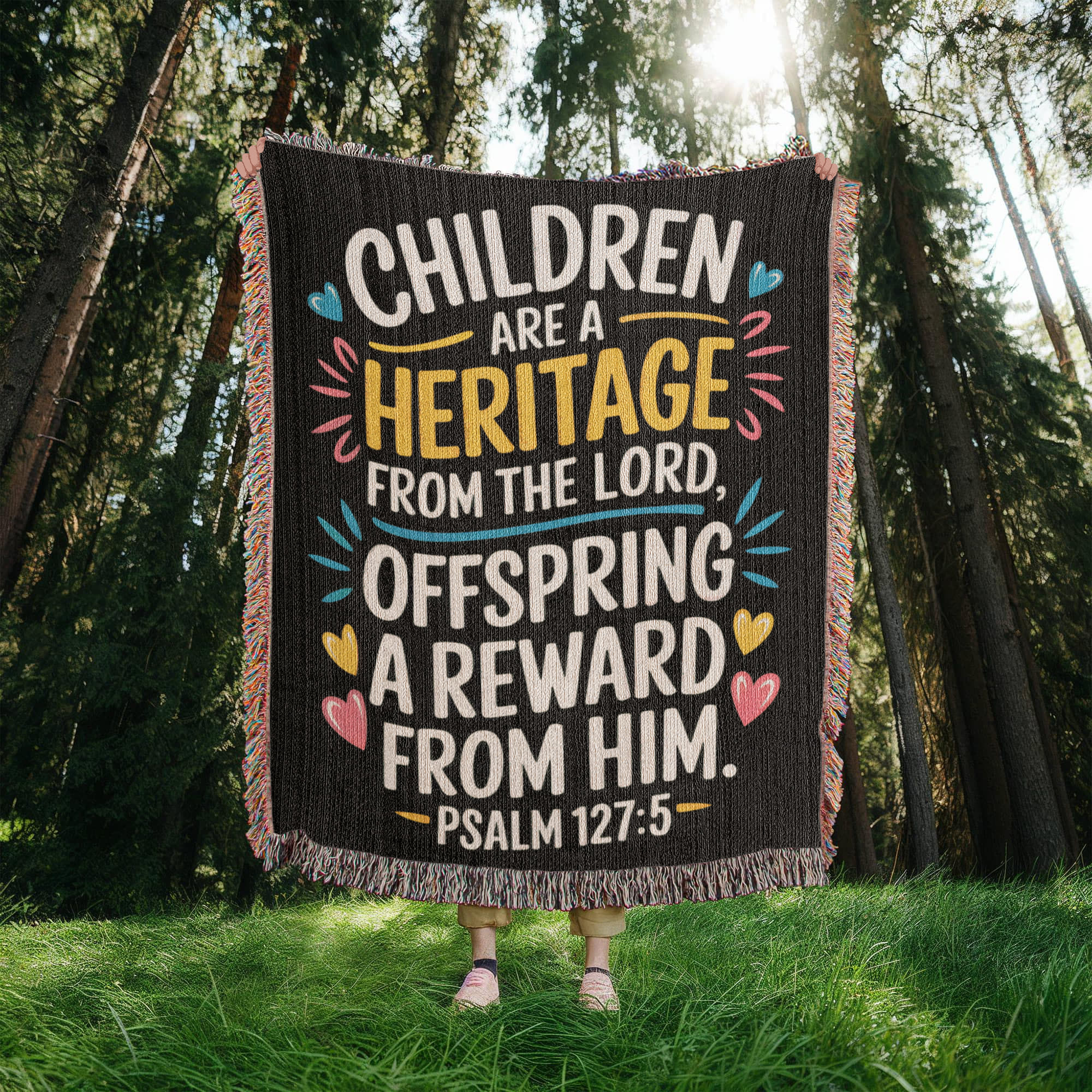 Children are a heritage - Psalm 127:5 Woven Heirloom Blanket