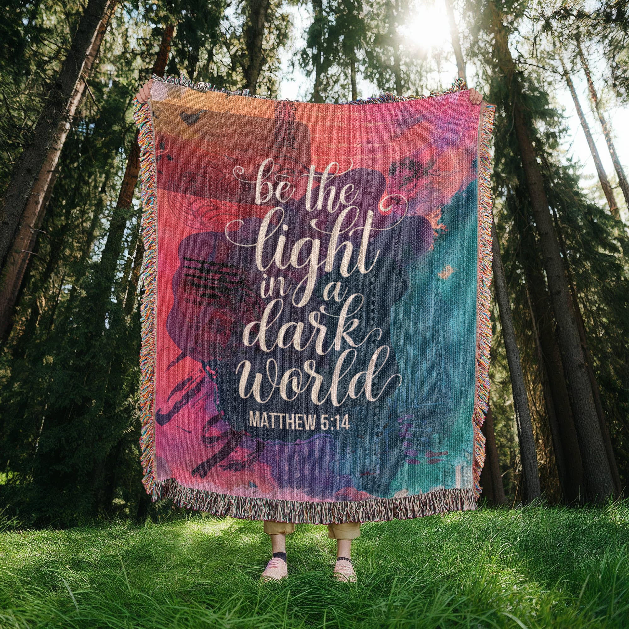 Be the light - Matthew 5:14 Woven Heirloom Blanket