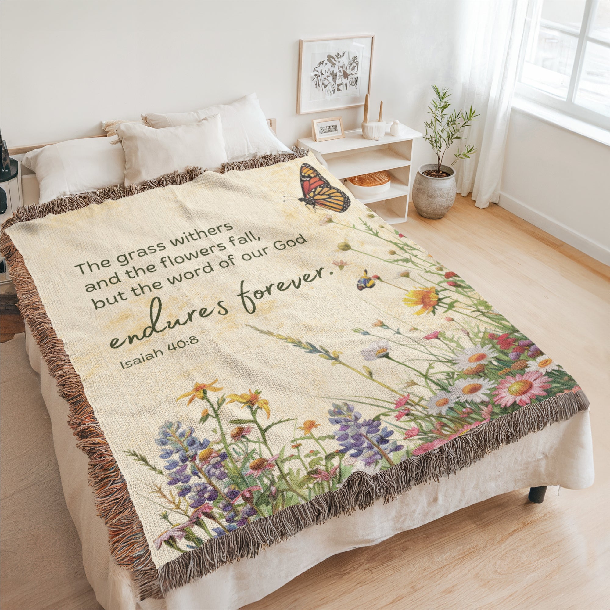 The word of God endures forever Woven Heirloom Blanket (Tall)