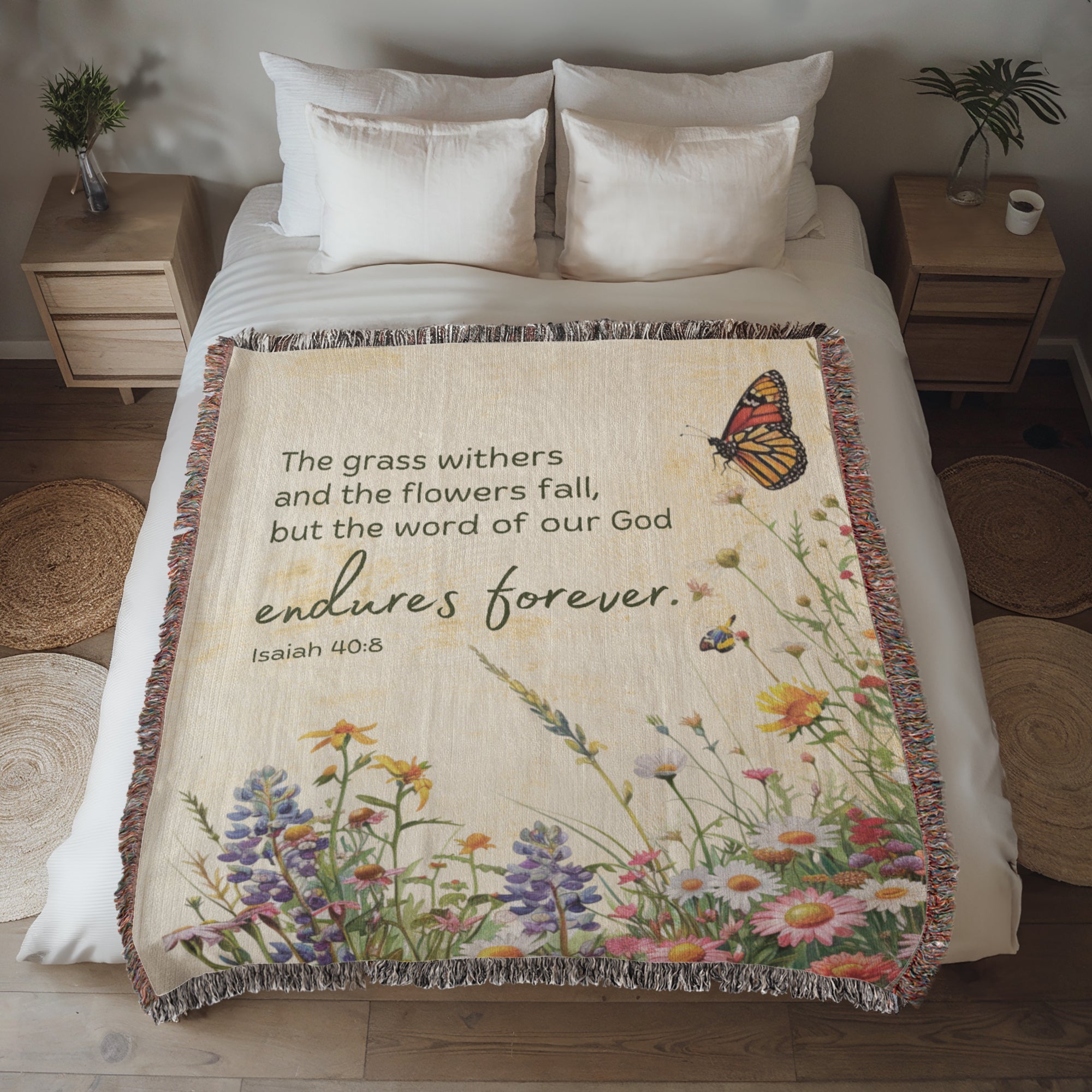 The word of God endures forever Woven Heirloom Blanket (Tall)