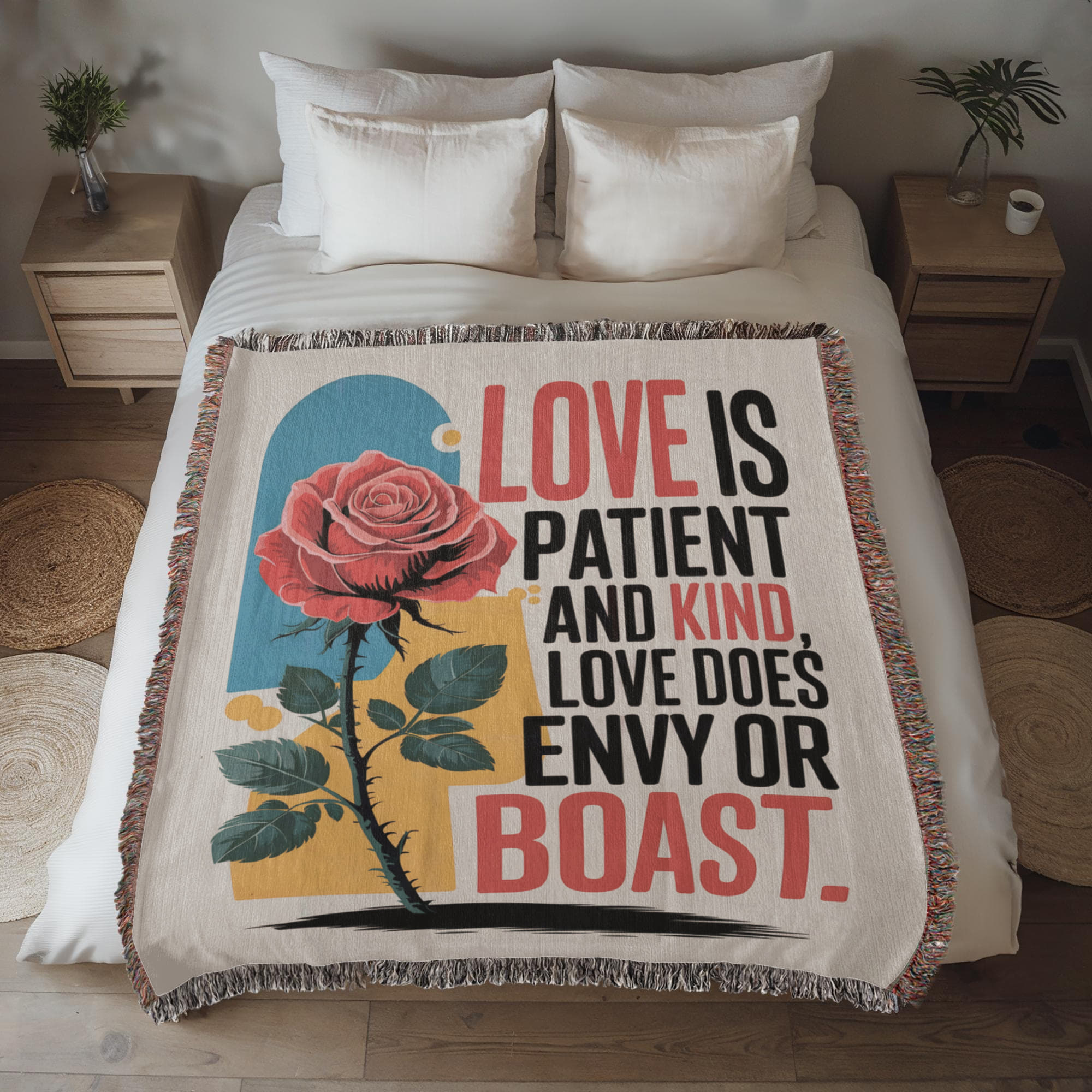 Love is patient and kind - Woven Heirloom Blanket