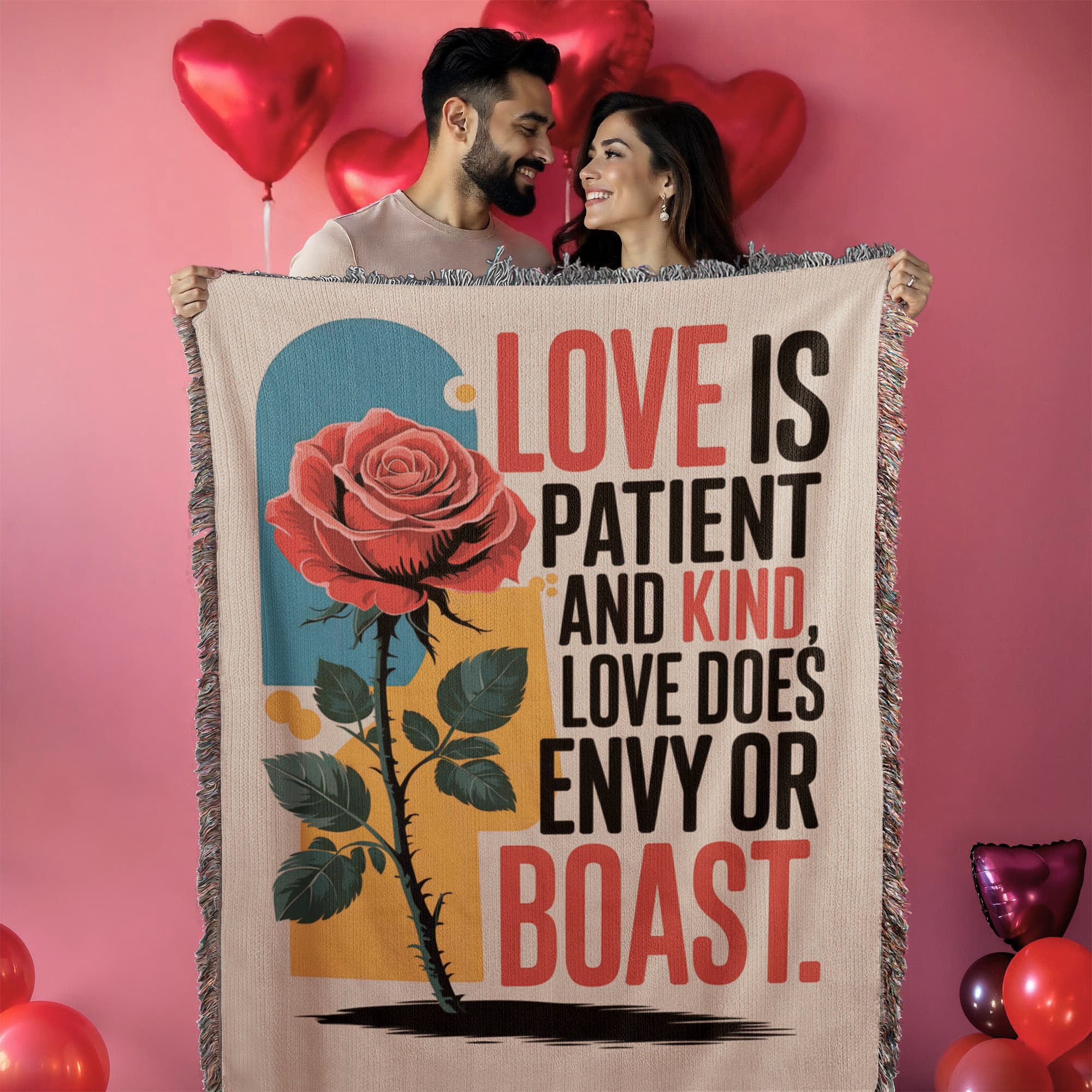 Love is patient and kind - Woven Heirloom Blanket