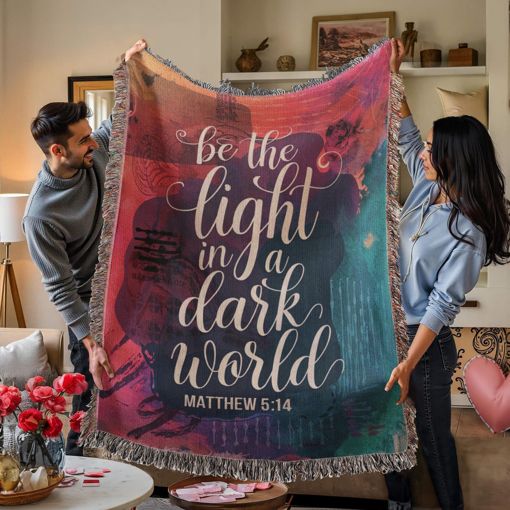 Be the light - Matthew 5:14 Woven Heirloom Blanket