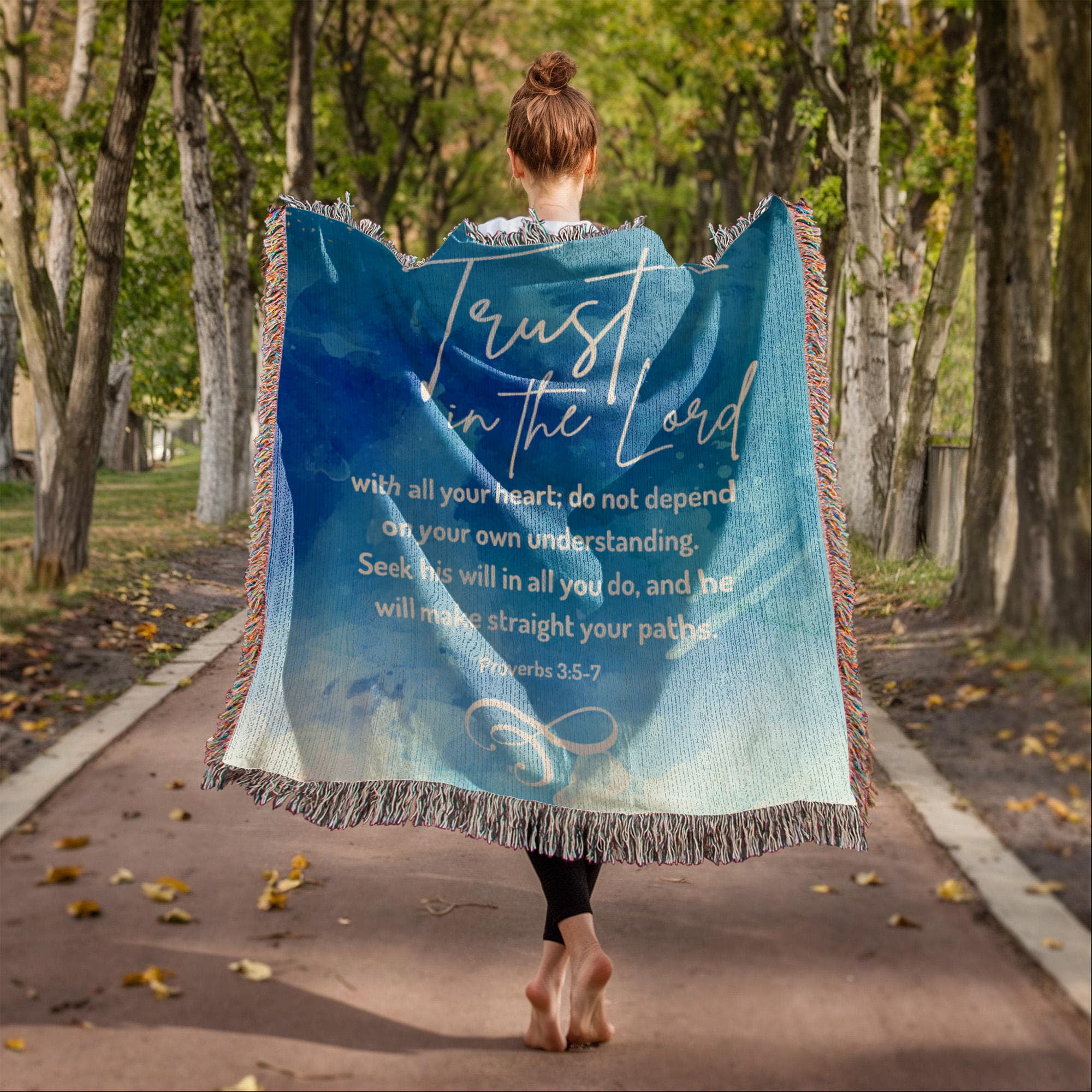 Trust in the Lord - Proverbs 3:5-7 Woven Heirloom Blanket