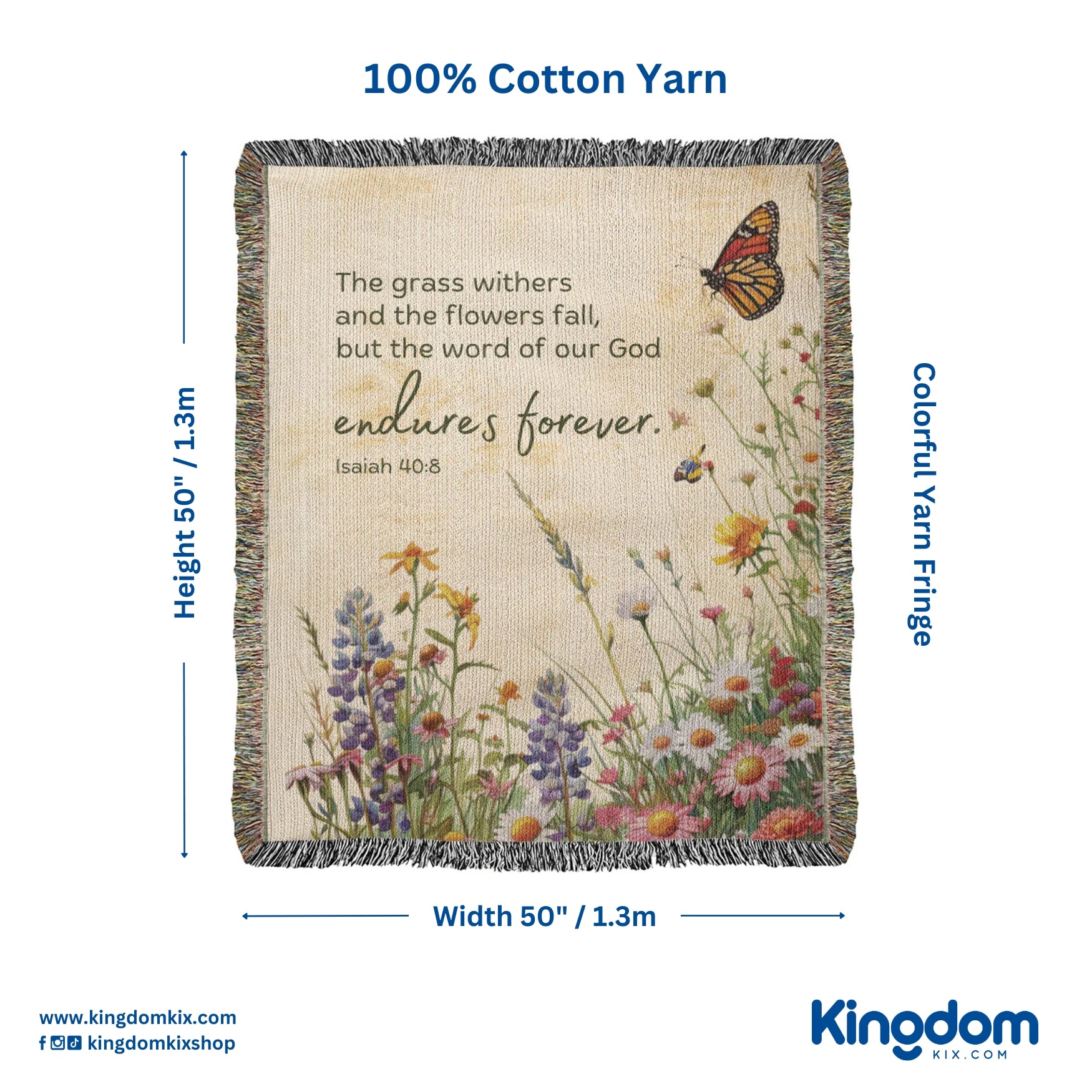 The word of God endures forever Woven Heirloom Blanket (Tall)