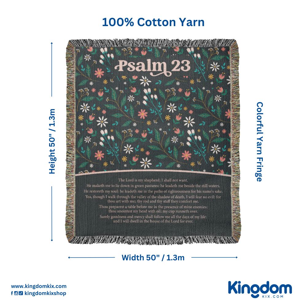 The Lord is my Shepherd - Psalm 23 Woven Heirloom Blanket