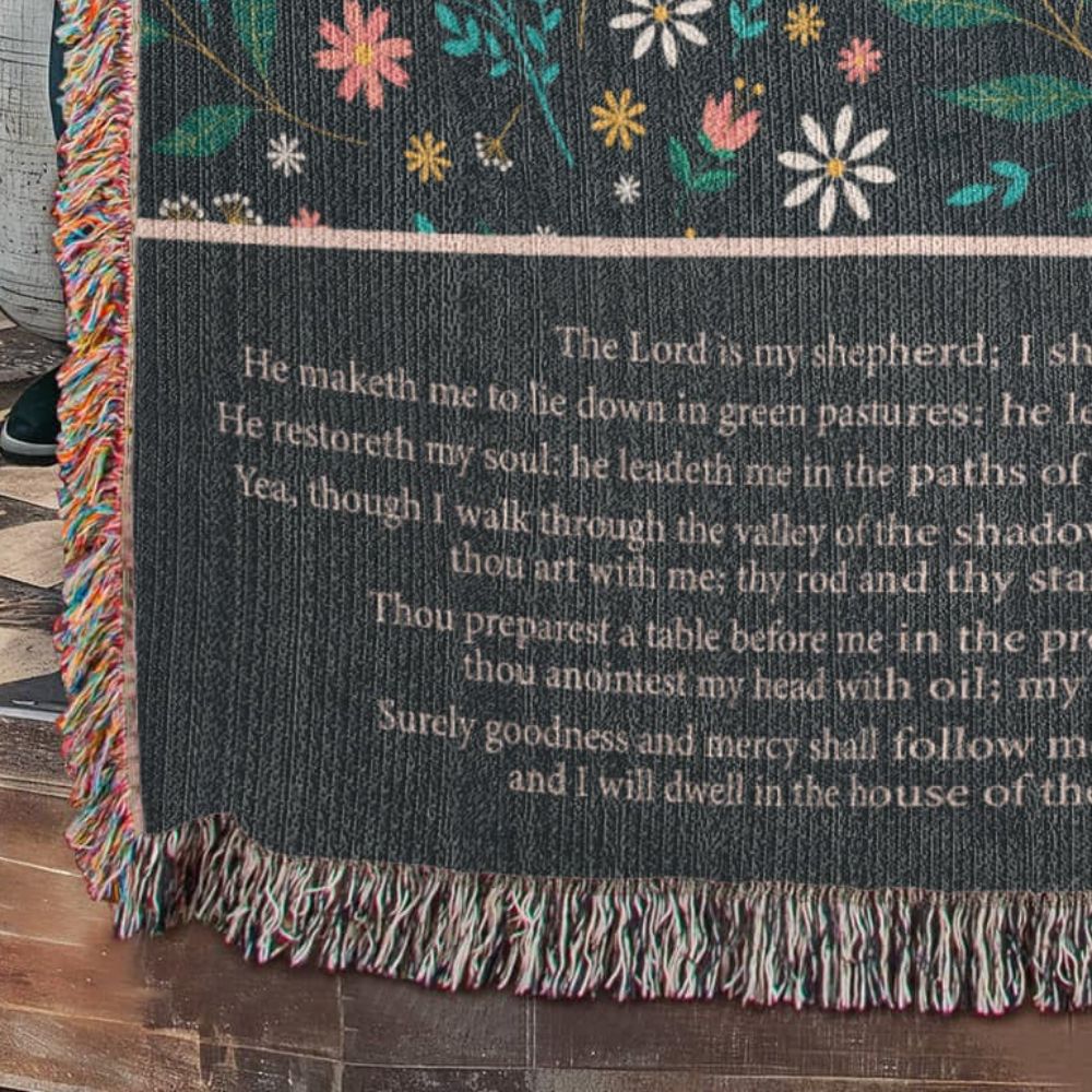 The Lord is my Shepherd - Psalm 23 Woven Heirloom Blanket