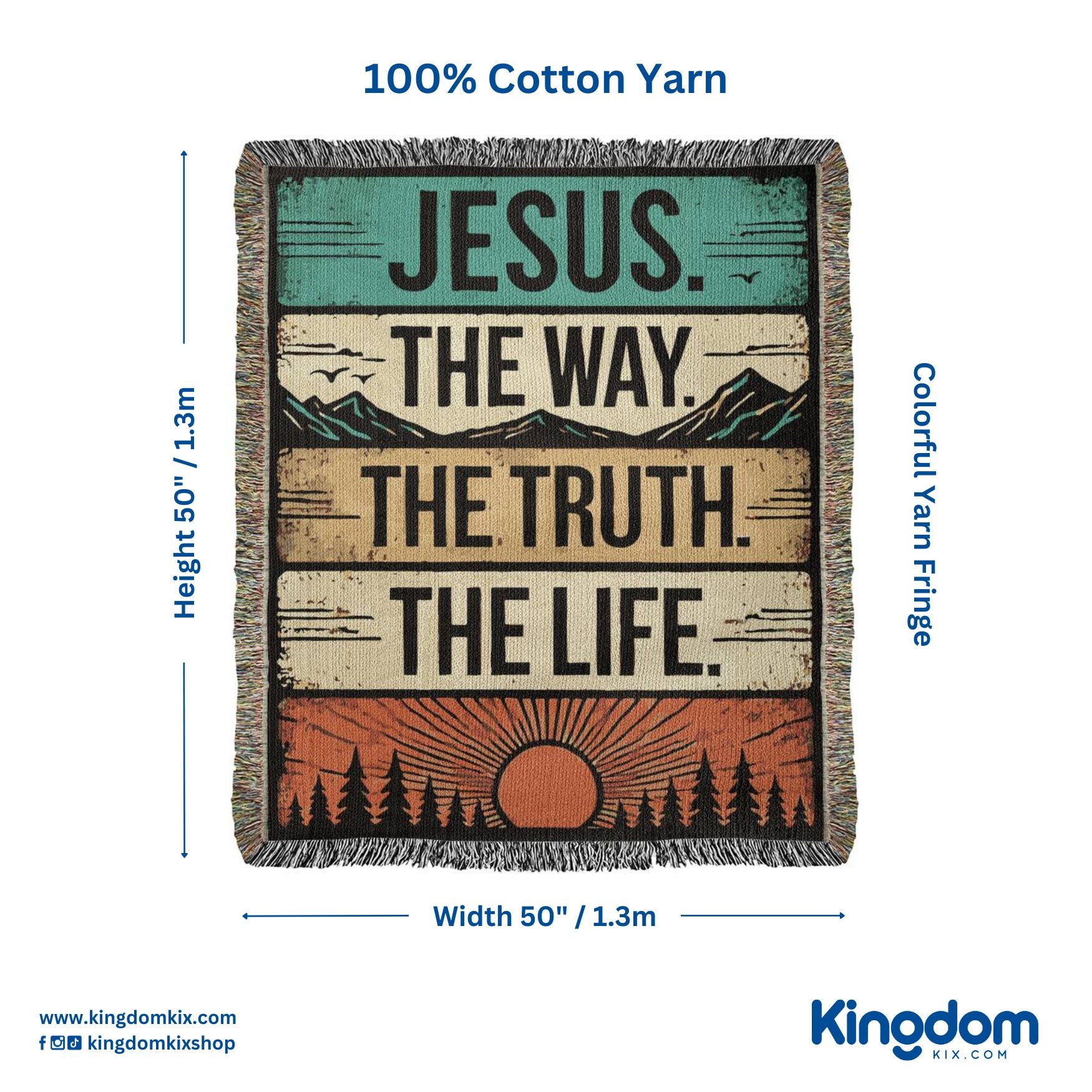 Jesus, The Way, The Truth and The Life Woven Heirloom Blanket