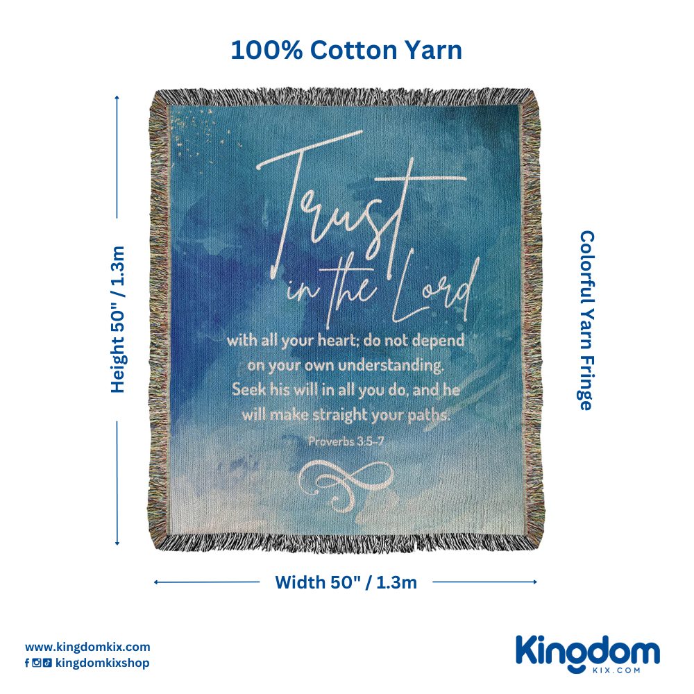 Trust in the Lord - Proverbs 3:5-7 Woven Heirloom Blanket