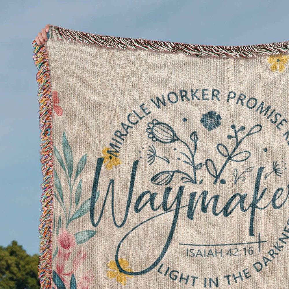 Miracle Worker, Promise Keeper - Isaiah 42:16 Woven Heirloom Blanket